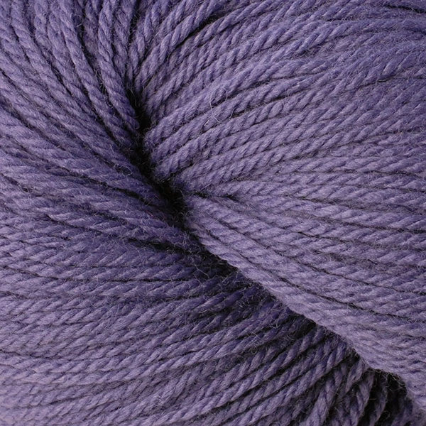 Close-up of dusty purple yarn skein
