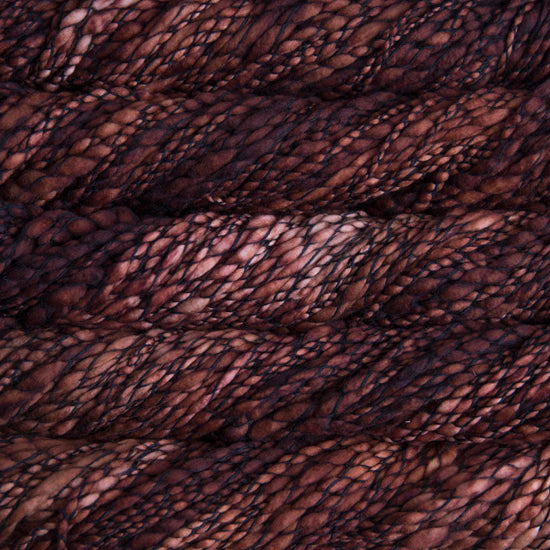 Close-up of variegated yarn of brown shades