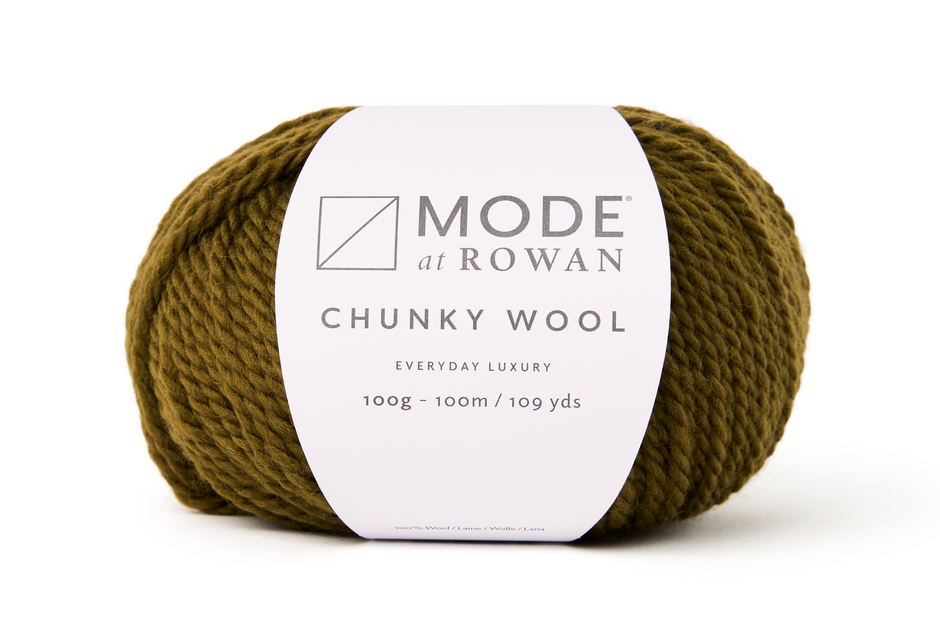 bronze color ball  of Mode at Rowan Chunky Wool yarn on a white background