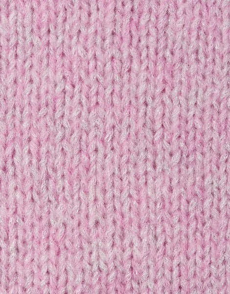 A close-up of a pink knit fabric with a subtle metallic sheen