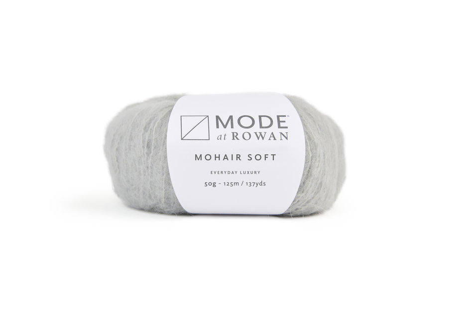 light Gray skein of yarn with a Rowan label on a white background