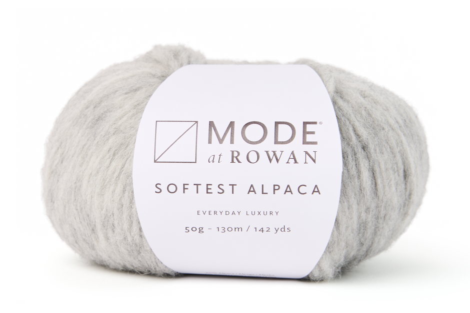 light Gray skein of yarn with a Rowan label on a white background