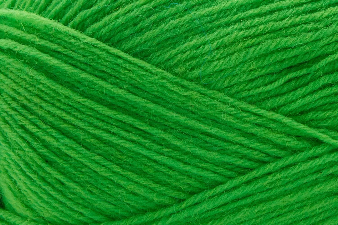 Close-up of bright green yarn