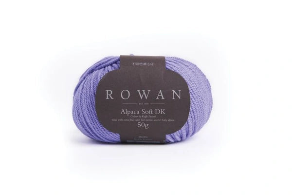 Light purple skein of yarn with a Rowan label on a white background